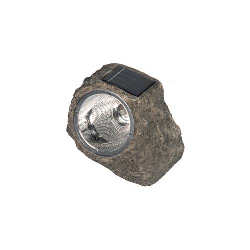 Solar rock made from poly-resin with 3 white LED