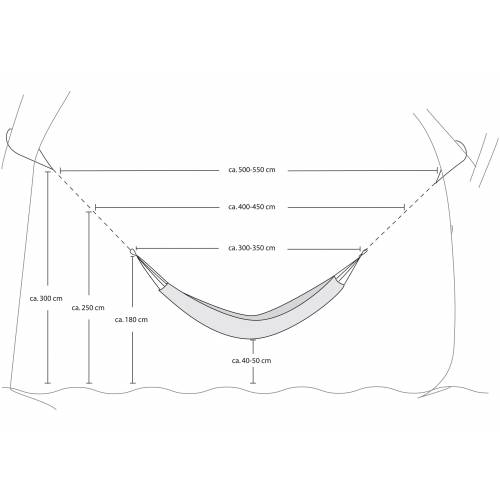 Hammock with Spreader Bar 200 x 120cm - Dream Grey