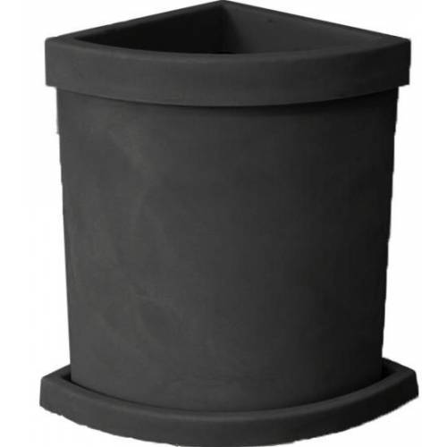Quadrant-Circle Flower Pot - Black