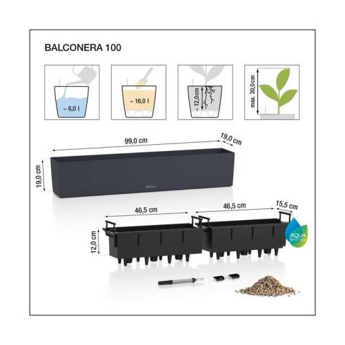 Balconera Stone 100 - Stone Grey - LECHUZA