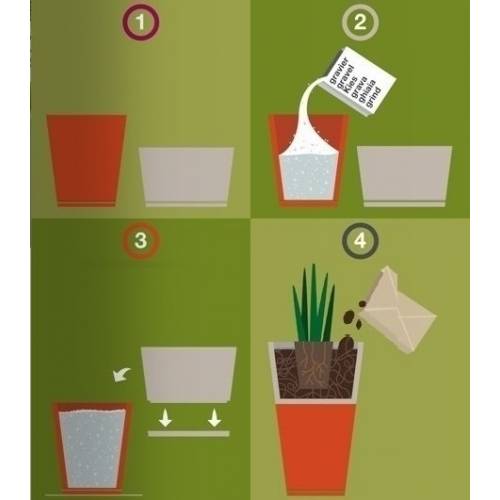 Pot Tokyo - Grey / White - D.50 H.80 cm