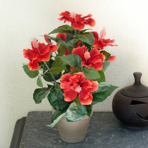 Artificial Plant - Red Hibiscus - MICA