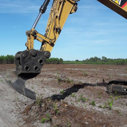 Forest work with excavator
