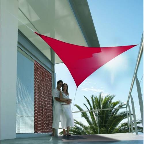 Triangular waterproof sun canopy - red