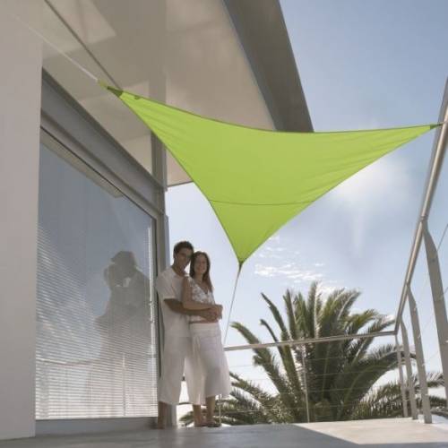Triangular waterproof sun canopy - aniseed green